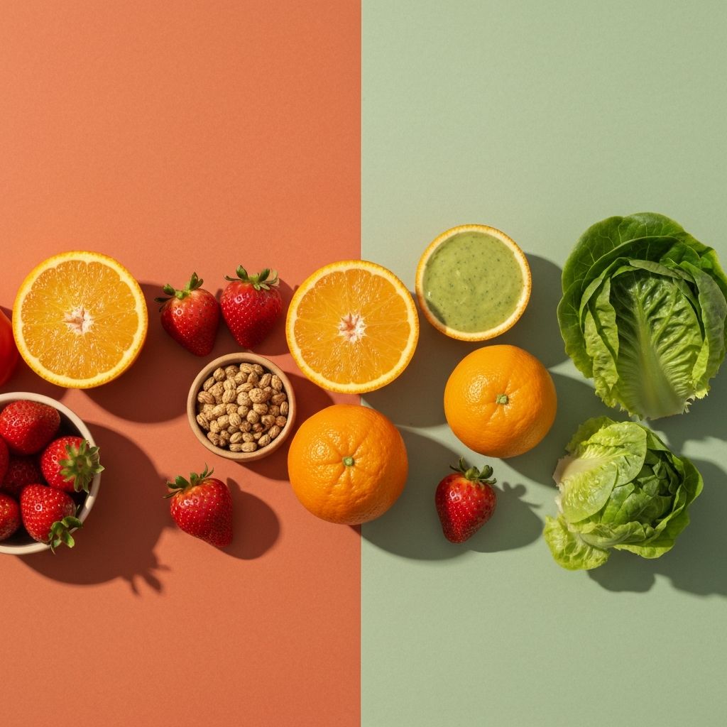 Healthy fresh food items with nutritious ingredients